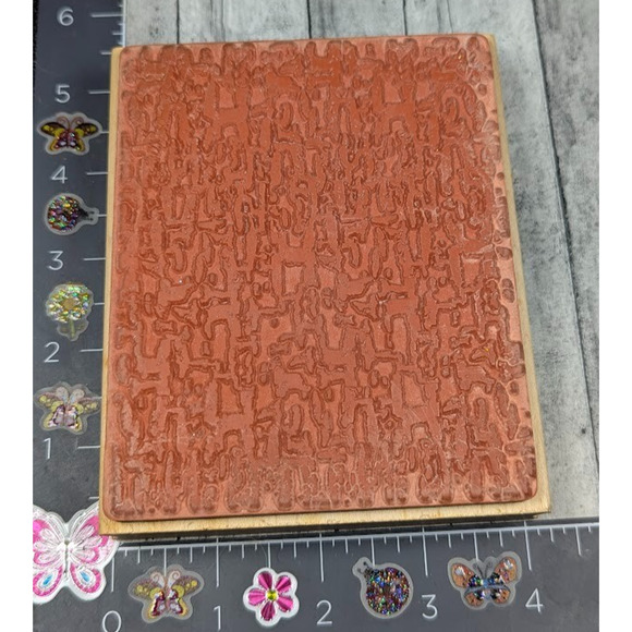 All Night Media Texture Crackled Background 407K Rubber Stamp Wood #F11 - Picture 2 of 3